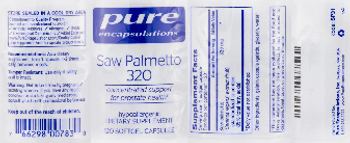 Pure Encapsulations Saw Palmetto 320 - supplement