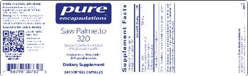 Pure Encapsulations Saw Palmetto 320 - supplement