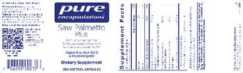 Pure Encapsulations Saw Palmetto Plus - supplement