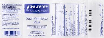 Pure Encapsulations Saw Palmetto Plus - supplement