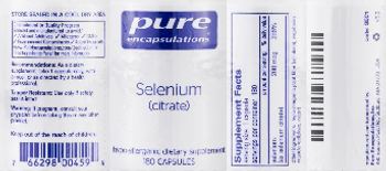 Pure Encapsulations Selenium (Citrate) - hypoallergenic supplement