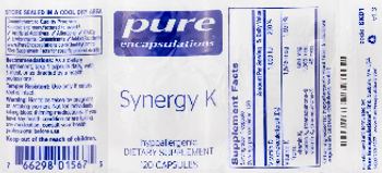 Pure Encapsulations Synergy K - supplement