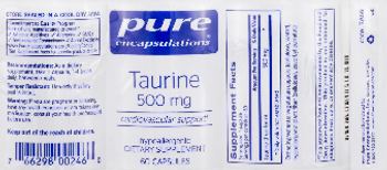 Pure Encapsulations Taurine 500 mg - supplement