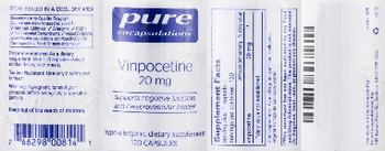 Pure Encapsulations Vinpocetine 20 mg - hypoallergenic supplement