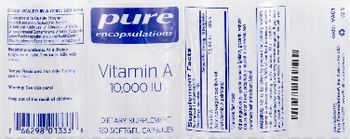 Pure Encapsulations Vitamin A 10,000 IU - supplement