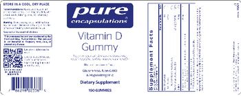Pure Encapsulations Vitamin D Gummy Natural Raspberry Flavor - supplement