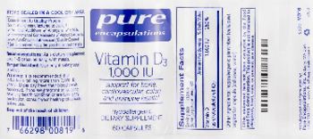 Pure Encapsulations Vitamin D3 1,000 IU - supplement