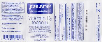 Pure Encapsulations Vitamin D3 10,000 IU - supplement