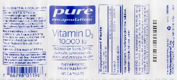 Pure Encapsulations Vitamin D3 10,000 IU - supplement