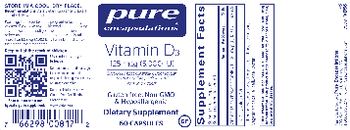 Pure Encapsulations Vitamin D3 125 mcg (5,000 IU) - supplement