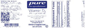 Pure Encapsulations Vitamin D3 250 mcg (10,000 IU) - supplement