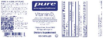 Pure Encapsulations Vitamin D3 250 mcg (10,000 IU) - supplement
