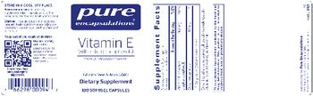 Pure Encapsulations Vitamin E (with Mixed Tocopherols) - supplement