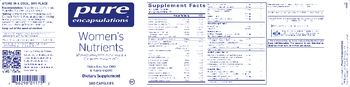 Pure Encapsulations Women?s Nutrients - supplement