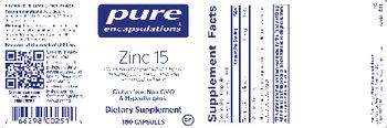 Pure Encapsulations Zinc 15 - supplement