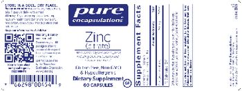 Pure Encapsulations Zinc (Citrate) - supplement