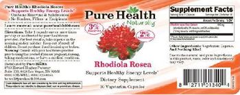 Pure Health Naturally Rhodiola Rosea - supplement