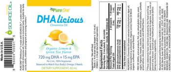 Pure One DHAlicious Organic Lemon & Green Tea Flavor - supplement