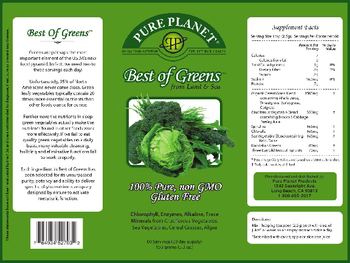 Pure Planet Best Of Greens From Land & Sea - 