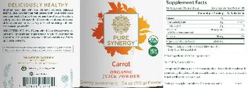 Pure Synergy Organic Carrot Juice Powder - supplement