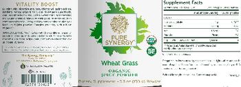 Pure Synergy Organic Wheat Grass Juice Powder - supplement