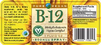Pure Vegan B-12 500 mcg - 