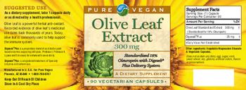 Pure Vegan Olive Leaf Extract 300 mg - supplement