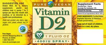 Pure Vegan Vitamin D2 400 IU Spray - 