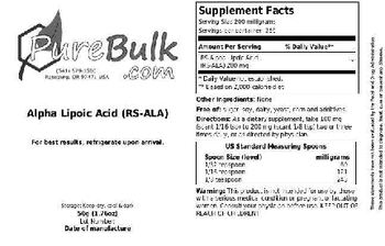 PureBulk.com Alpha Lipoic Acid (RS-ALA) - 