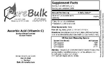 PureBulk.com Ascorbic Acid (Vitamin C) - 