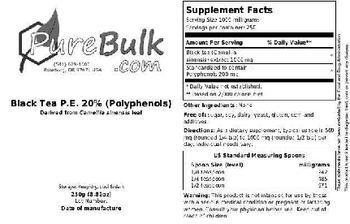 PureBulk.com Black Tea P.E. 20% (Polyphenols) - 