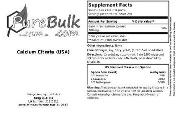 PureBulk.com Calcium Citrate (USA) - 