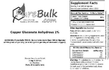 PureBulk.com Copper Gluconate Anyhdrous 1% - 