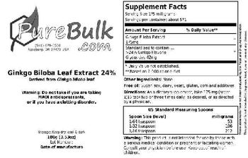PureBulk.com Ginkgo Biloba Leaf Extract 24% - 
