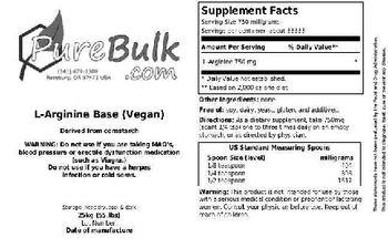 PureBulk.com L-Arginine Base (Vegan) - 