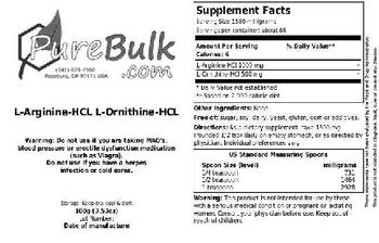 PureBulk.com L-Arginine-HCL L-Ornithine-HCL - 
