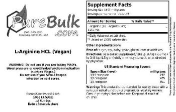 PureBulk.com L-Arginine-HCL (Vegan) - 