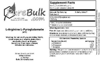PureBulk.com L-Arginine L-Pyroglutamate (APG) - 