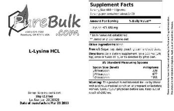 PureBulk.com L-Lysine HCL - 