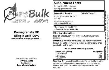PureBulk.com Pomegranate PE Ellagic Acid 90% - 