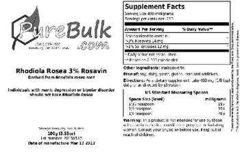 PureBulk.com Rhodiola Rosea 3% Rosavin - 