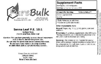 PureBulk.com Senna Leaf P.E. 10:1 - 