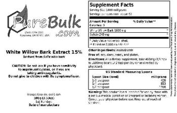 PureBulk.com White Willow Bark Extract 15% - 