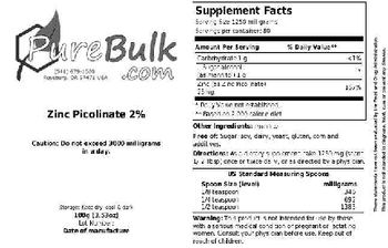 PureBulk.com Zinc Picolinate 2% - 