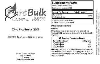 PureBulk.com Zinc Picolinate 20% - 