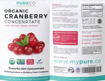 PureCo Organic Cranberry Concentrate - supplement