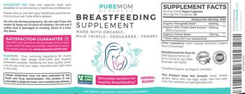 PureCo Pure Mom Breastfeeding Supplement - supplement