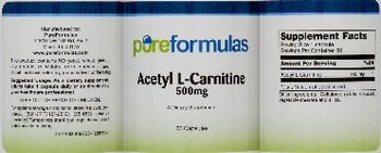 PureFormulas Acetyl L-Carnitine 500 mg - supplement