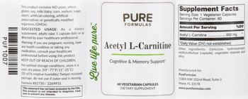 PureFormulas Acetyl L-Carnitine - supplement