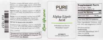 PureFormulas Alpha-Lipoic Acid - supplement